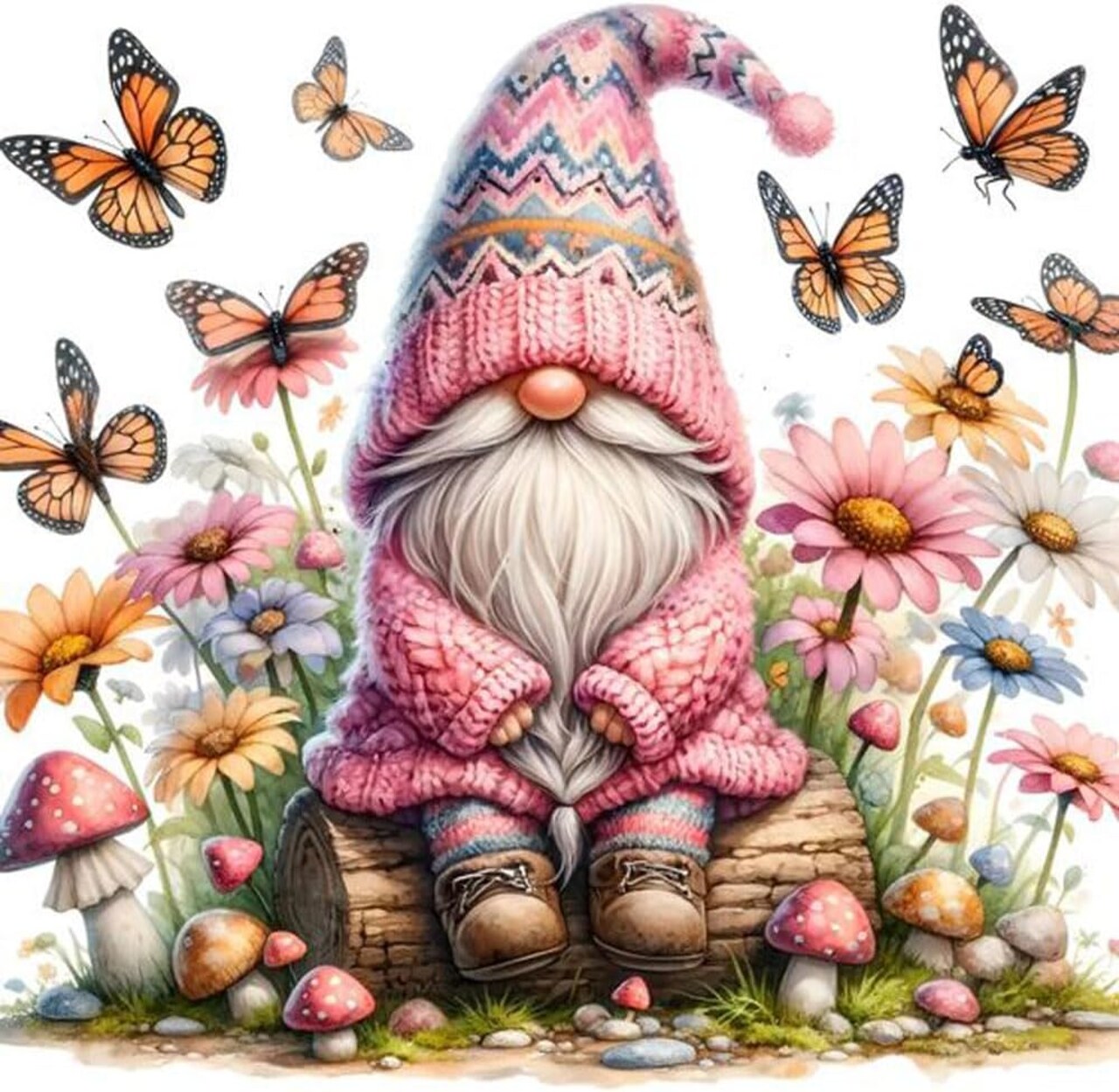 Gnome Diamond Paintings Kits for Adults, Butterfly Diamond Art Kits Full Drill Diamond Dots Sunflower Paint with Diamonds Gem Arts and Crafts for Beginner Home Wall Decor